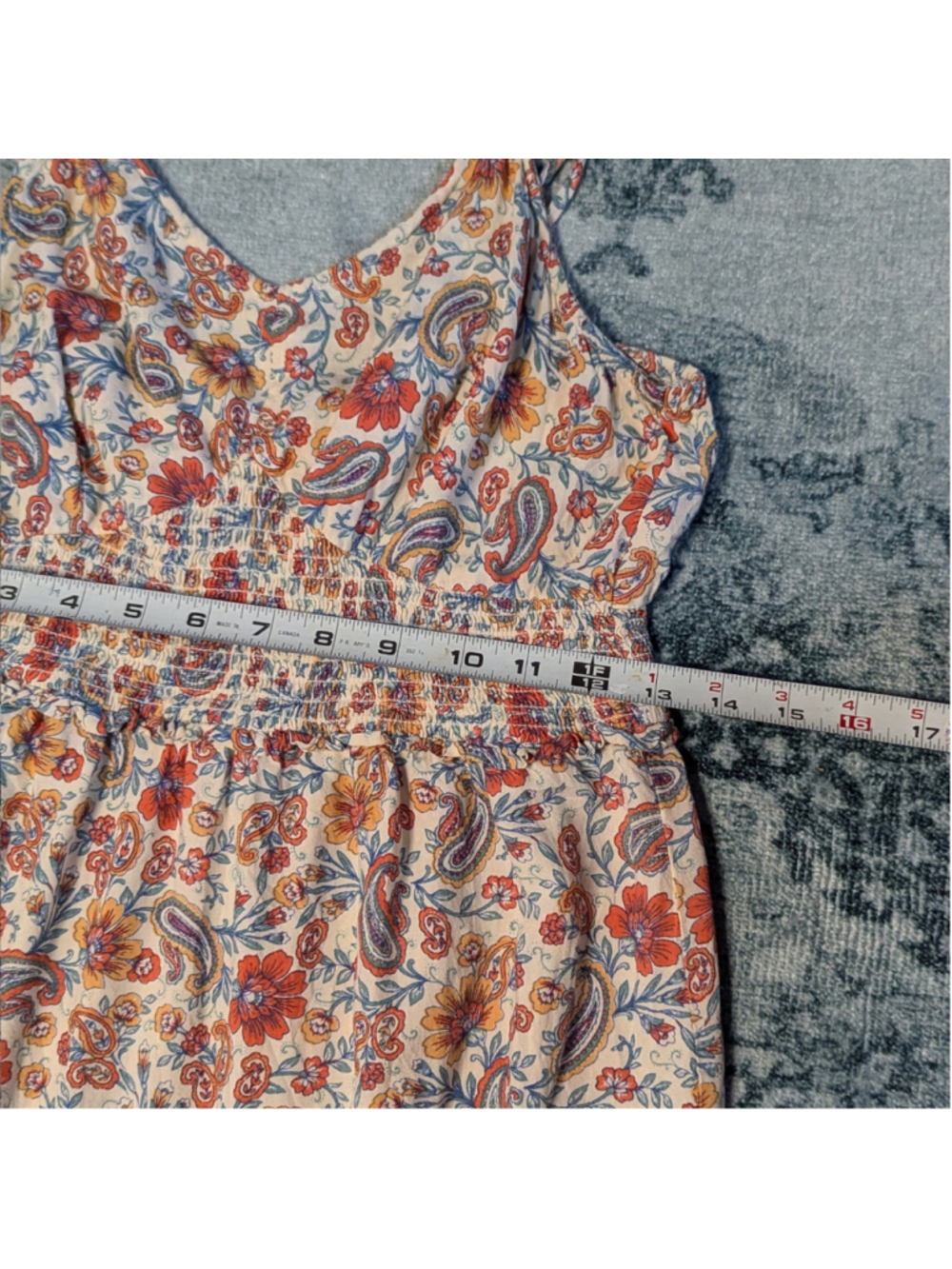 Patrons of Peace Boho Paisley Smocked Maxi Dress Size M Like New - Picture 12 of 14